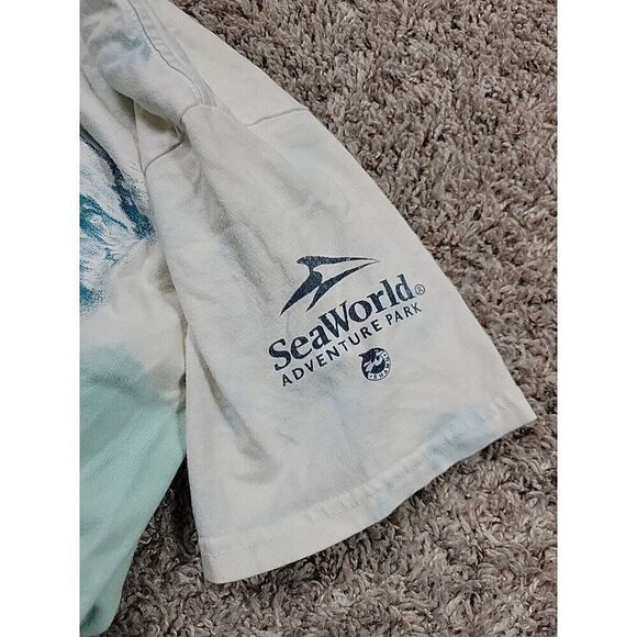 Vintage Sea World T-Shirt Adult Small Dolphins Fish Print Graphic Discovery Cove - Picture 10 of 11